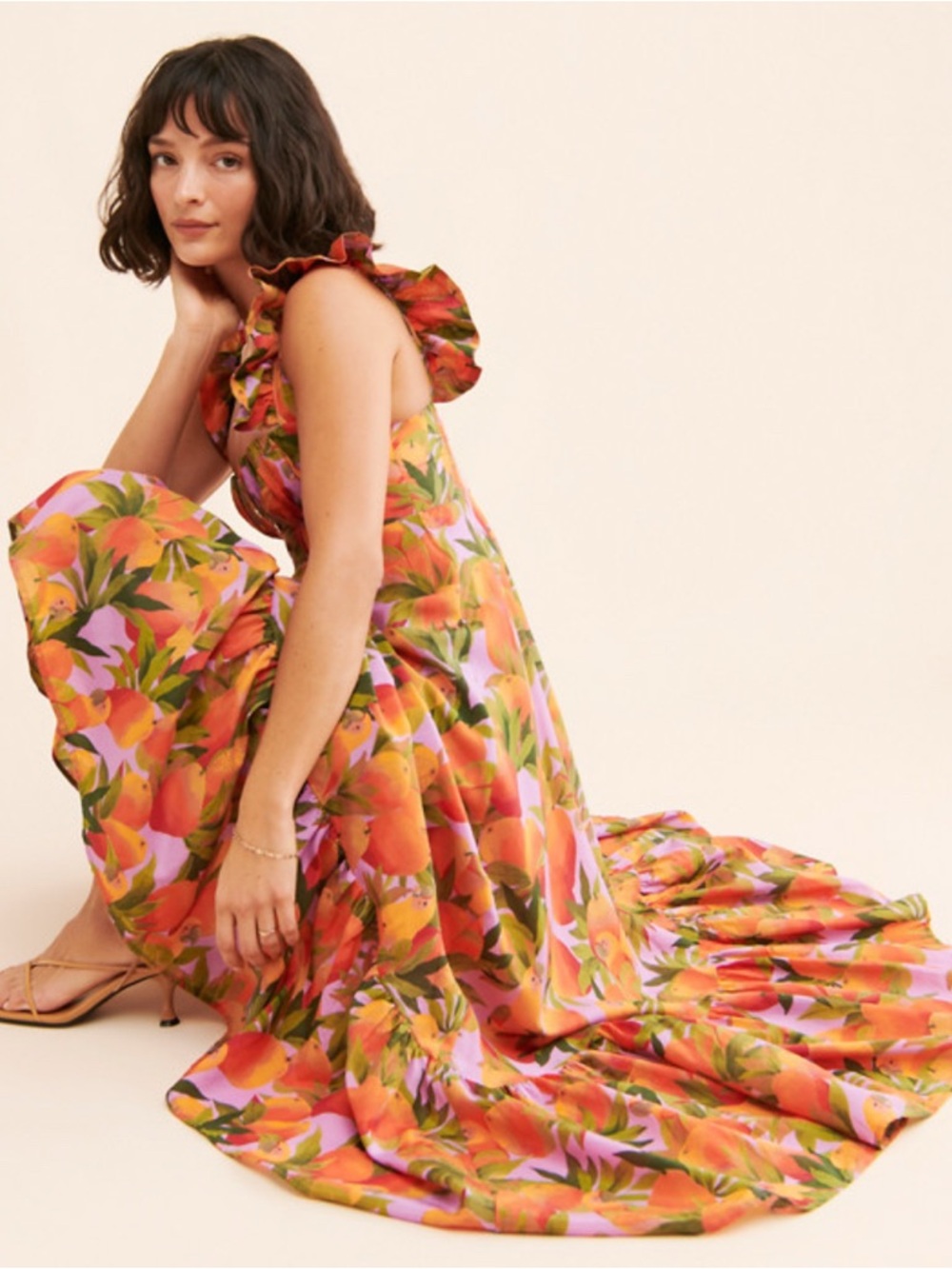 Farm Rio Mango Macaws Maxi Dress Medium - Picture 5 of 15